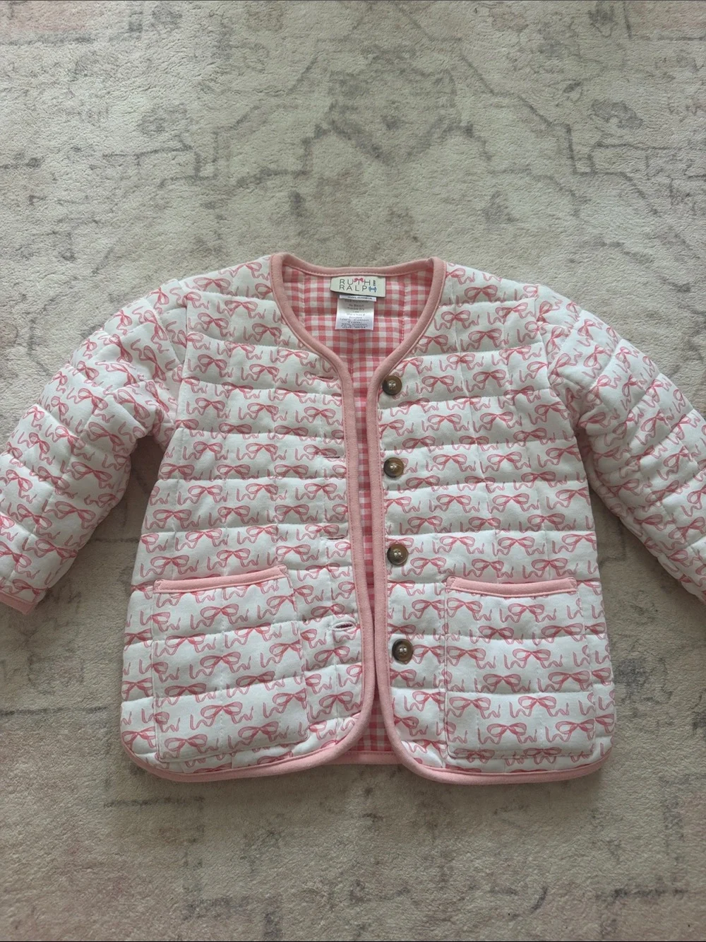 Quilted Ruth & Ralph Bow-Print Jacket